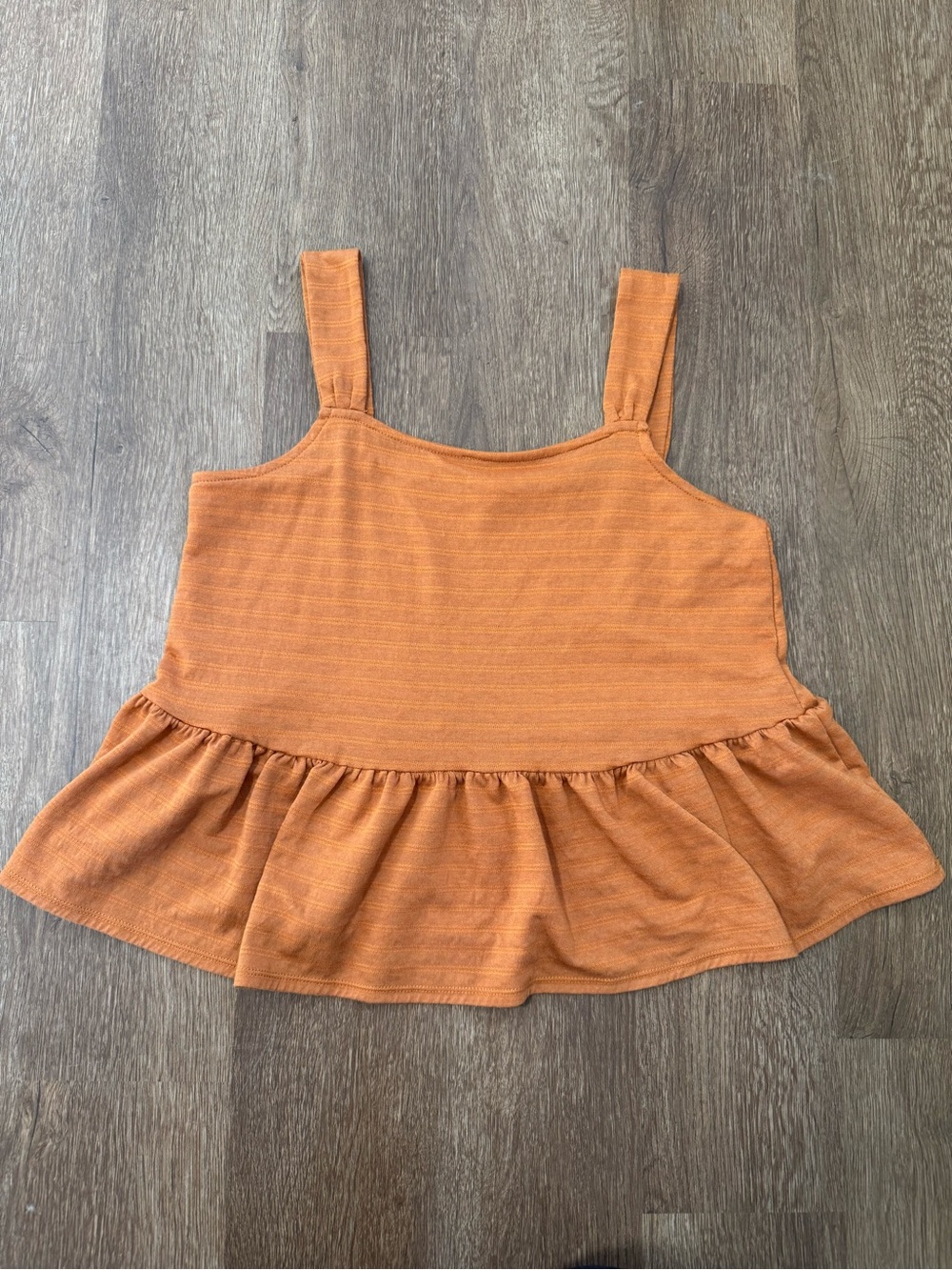 a.n.a Square Neck Wide Strap Ruffle Hem Peplum Tank Top Size Medium